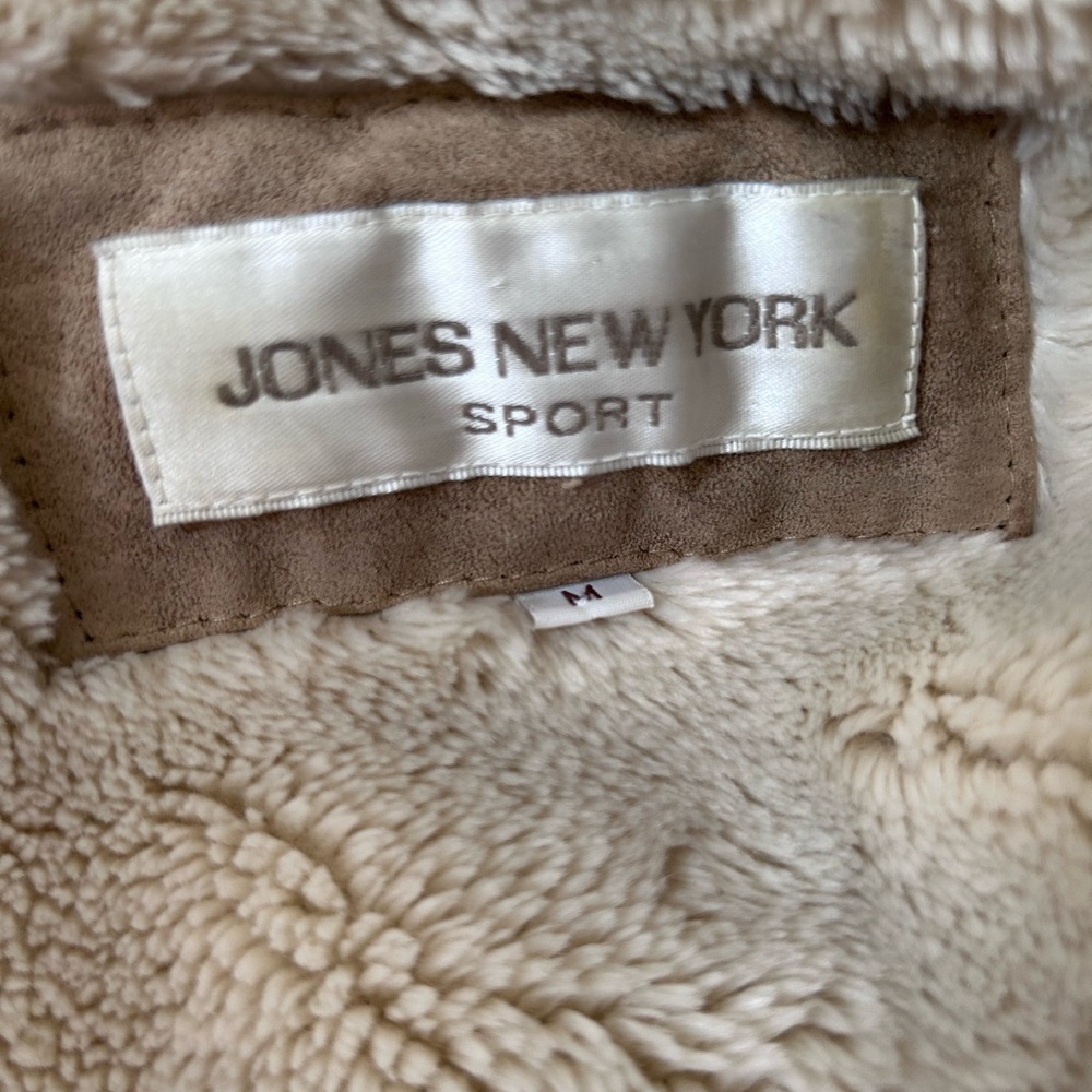 Jones New York Vintage Women’s Genuine Suede Leather Coat 90s Size Medium - Picture 11 of 14